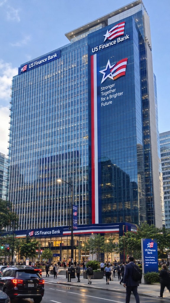US Finance Bank Modern Financial Headquarters Tower